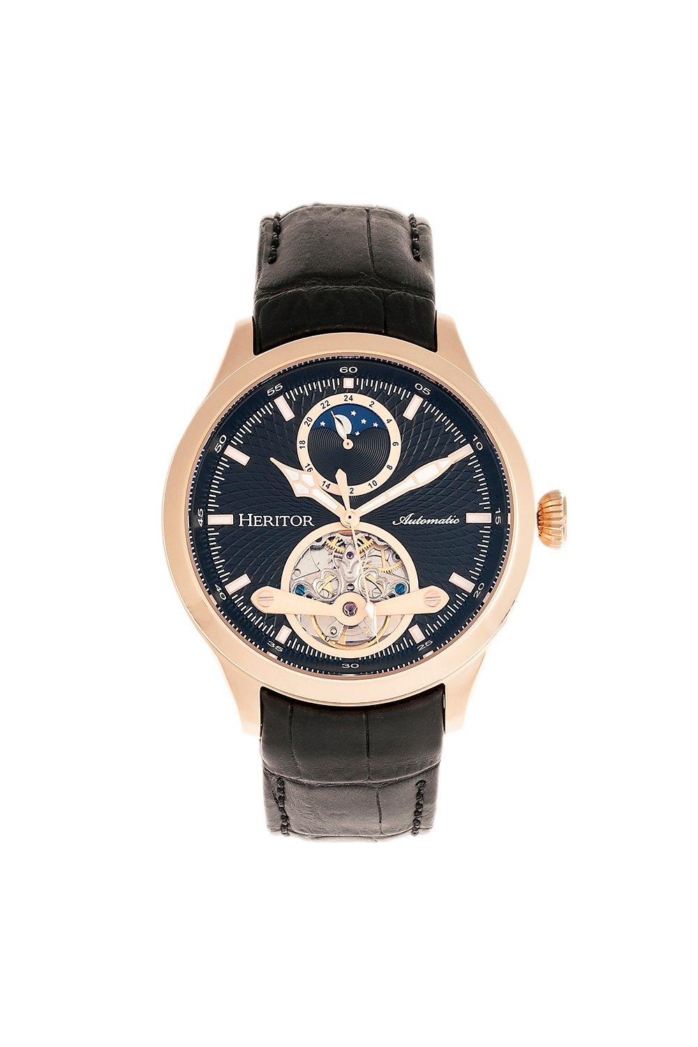 Gregory Semi-Skeleton Leather-Band Watch